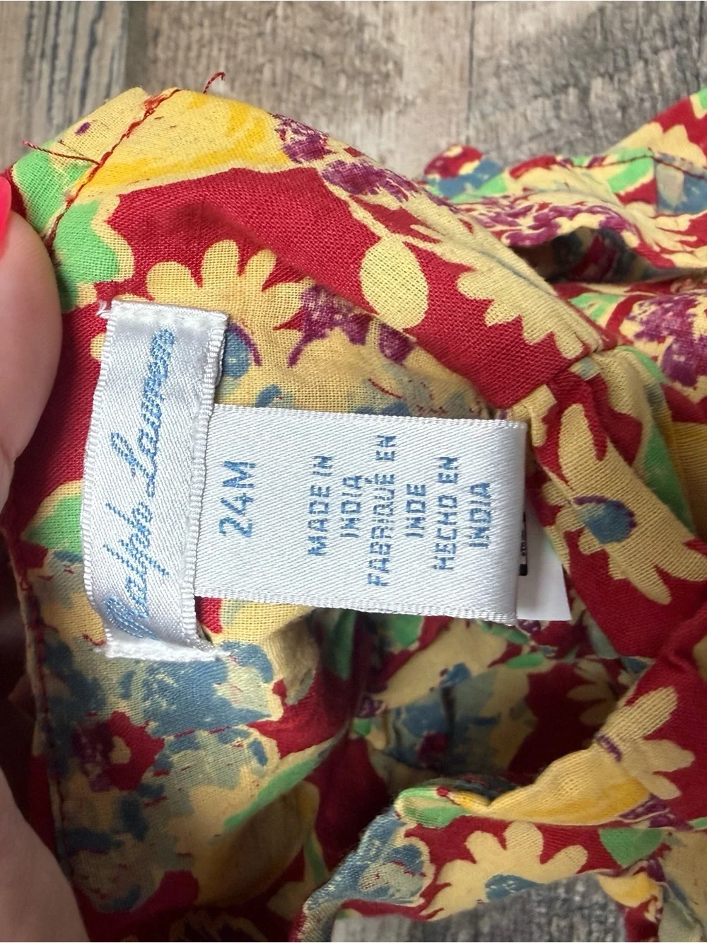 Lauren Ralph Lauren Girls Red Floral Sundress with Yellow Accents